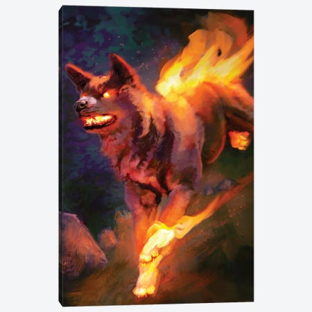 Fire Dog - Bul-Gar Canvas Print #LSG11} by Louise Goalby Canvas Art Print