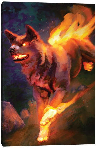 Fire Dog - Bul-Gar Canvas Art Print - Louise Goalby
