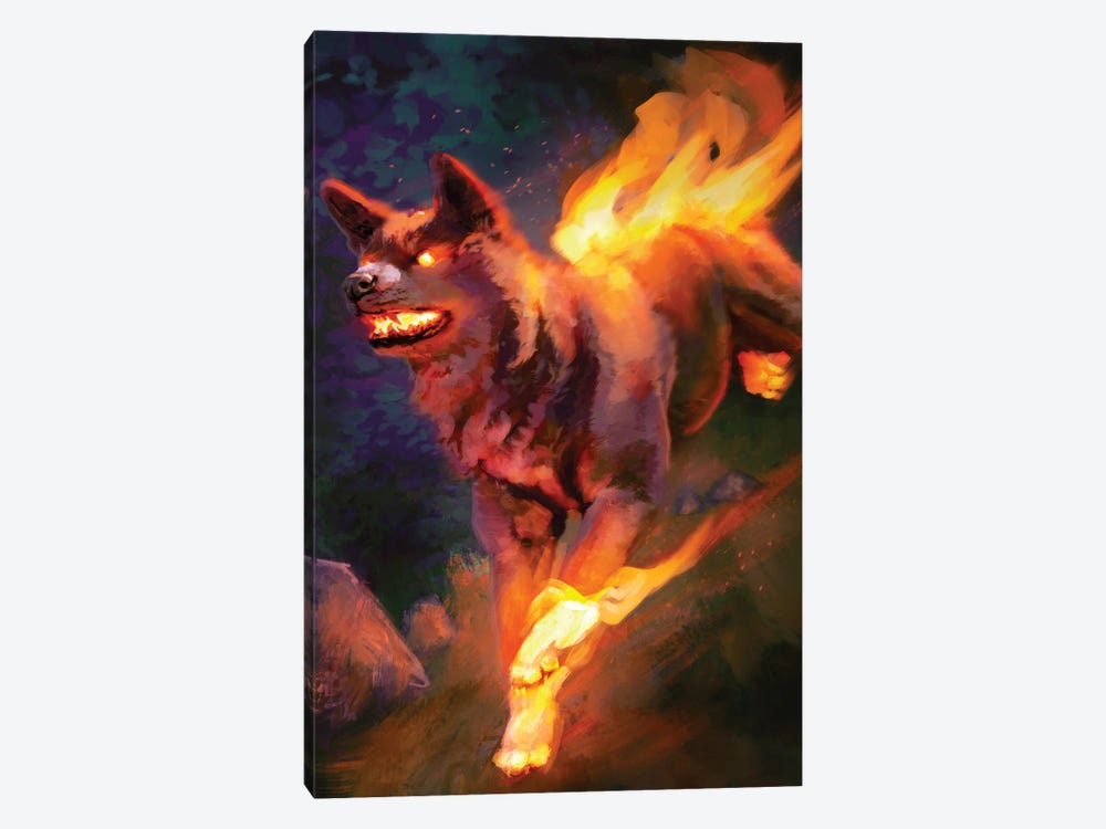 Fire Dog - Bul-Gar by Louise Goalby 1-piece Canvas Art Print