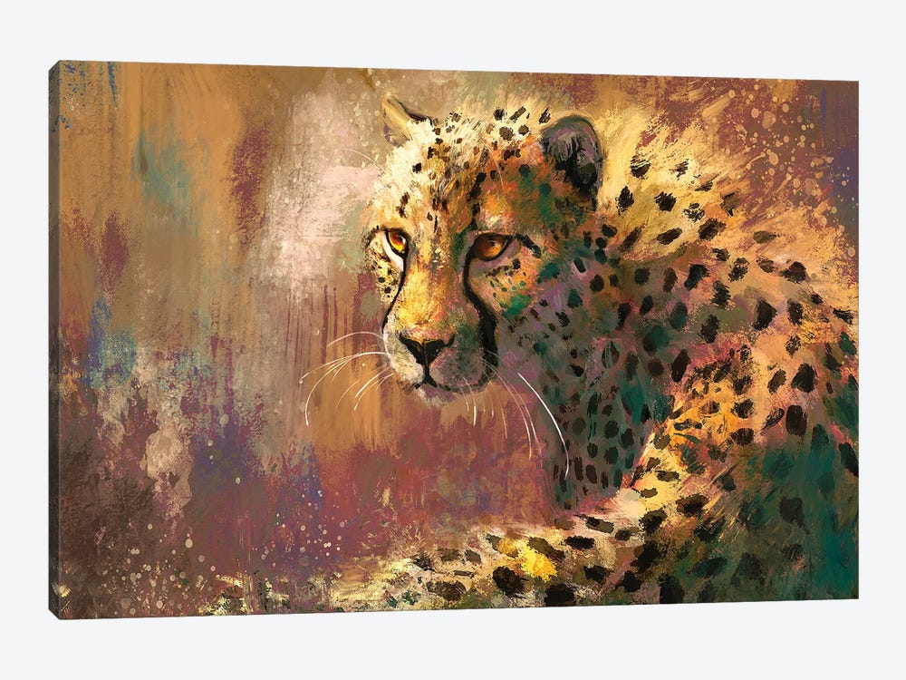 Amber Cheetah by Louise Goalby 1-piece Canvas Art