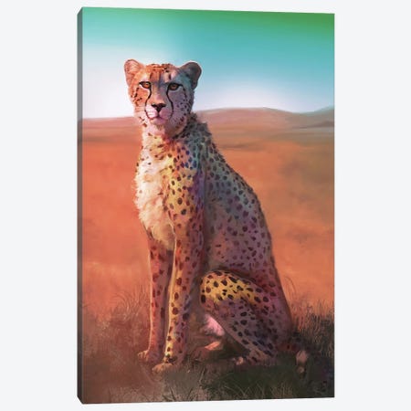 Savannah Cheetah Canvas Print #LSG15} by Louise Goalby Canvas Art