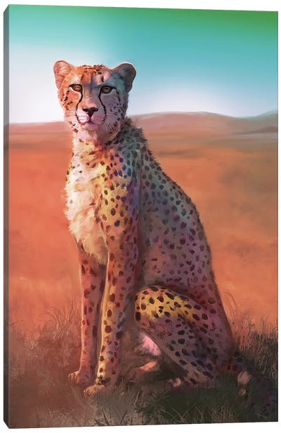 Savannah Cheetah Canvas Art Print - Louise Goalby