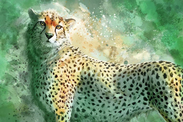 Verdant Cheetah by Louise Goalby wall art