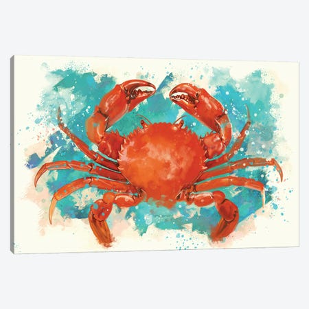 Crab Canvas Print #LSG19} by Louise Goalby Canvas Print