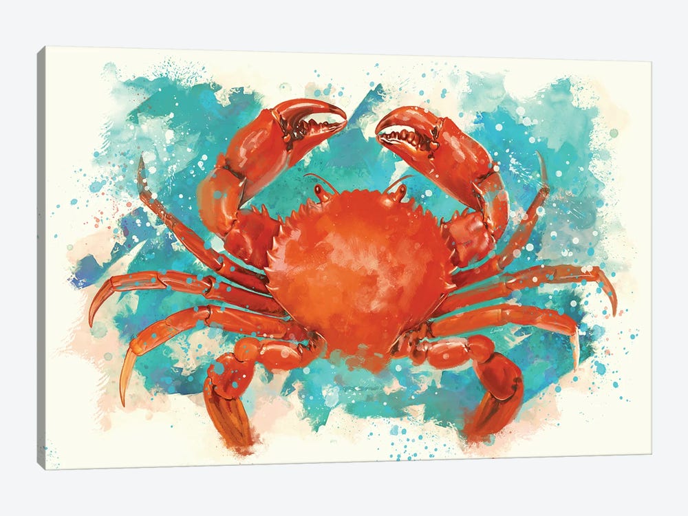 Crab by Louise Goalby 1-piece Canvas Print