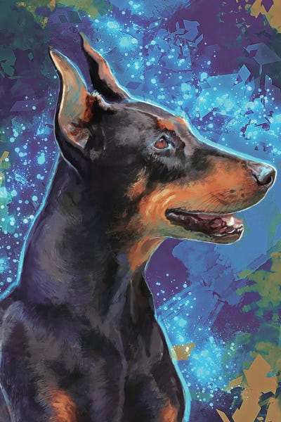 Dobermann by Louise Goalby acrylic art print