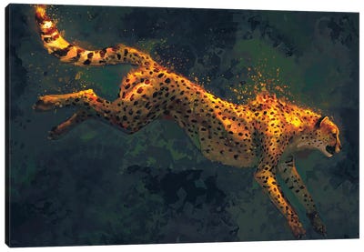 Fleeting Ember Canvas Art Print - Cheetah Art