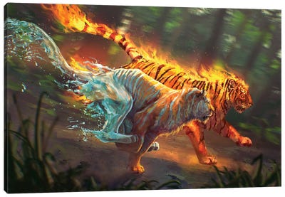 The Race Canvas Art Print - Tiger Art