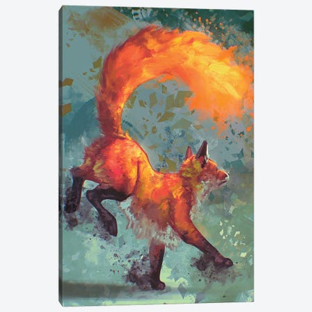 Fire Fox Canvas Print #LSG27} by Louise Goalby Canvas Art Print
