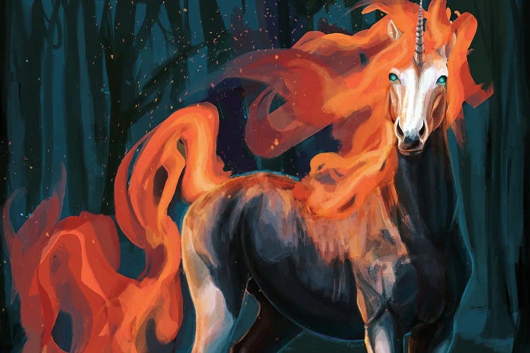 Fire Unicorn by Louise Goalby wall art