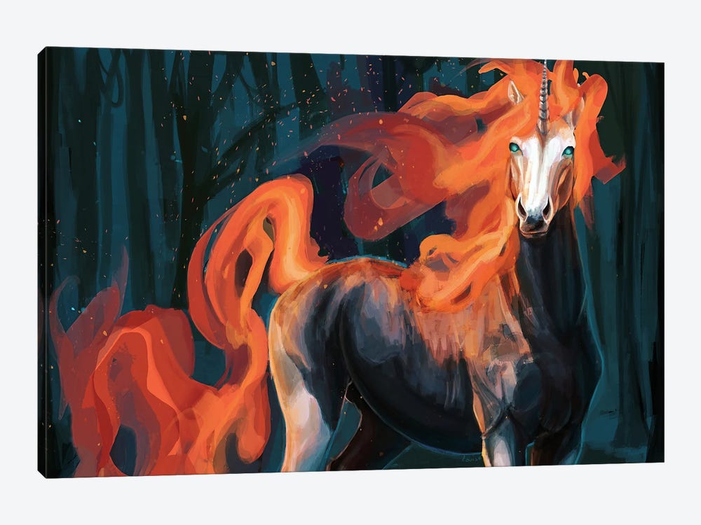 Fire Unicorn by Louise Goalby 1-piece Canvas Print