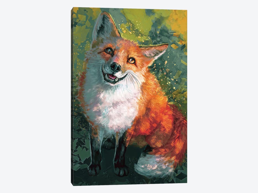 Happy Fox by Louise Goalby 1-piece Canvas Wall Art