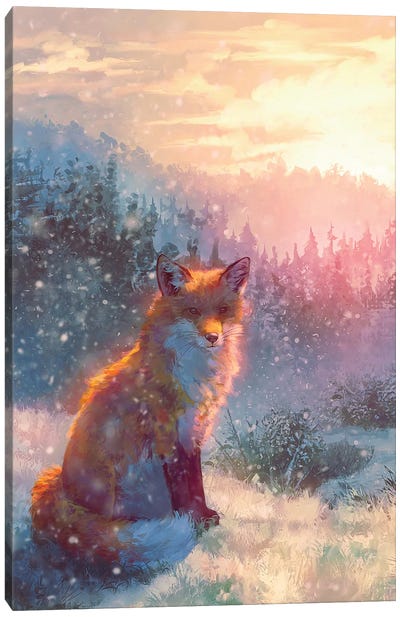 A Winter's Sun Canvas Art Print - Snow Art