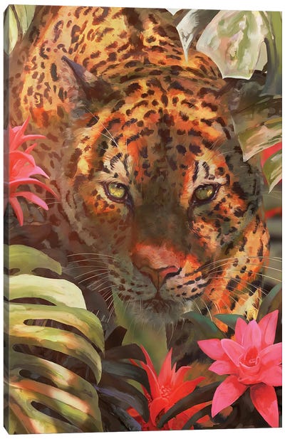 Tropical Hunter Canvas Art Print - Leopard Art