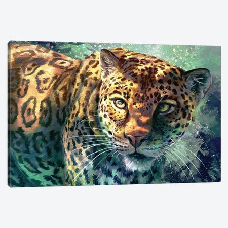 Jungle Cat Canvas Print #LSG42} by Louise Goalby Canvas Artwork