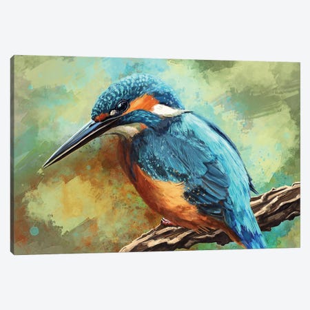 Kingfisher Canvas Print #LSG43} by Louise Goalby Canvas Wall Art