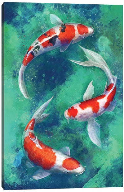 Zen Koi Canvas Art Print - Louise Goalby