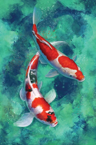 Koi: Zen Koi Left by Louise Goalby