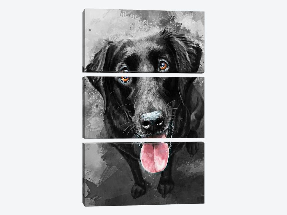 Black Lab by Louise Goalby 3-piece Canvas Art