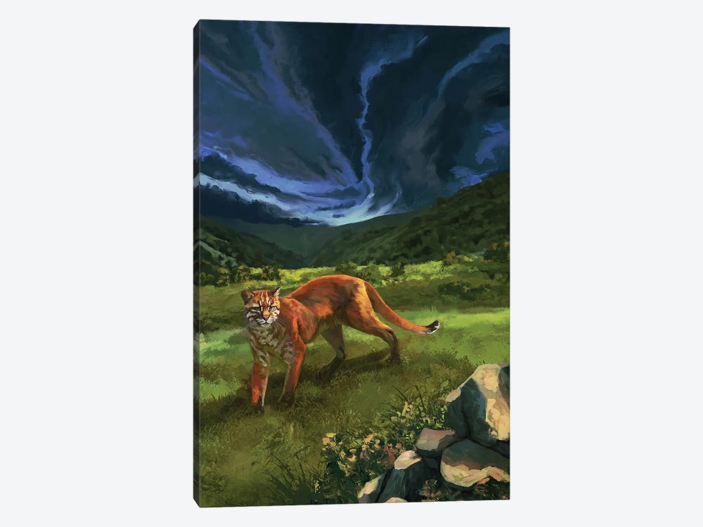Asian Golden Cat by Louise Goalby 1-piece Canvas Artwork
