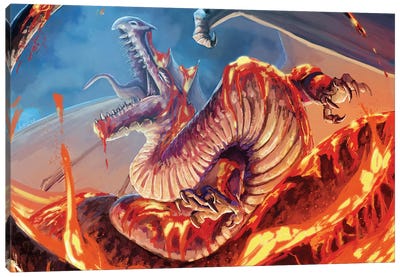 Lava Dragon Canvas Art Print - Louise Goalby