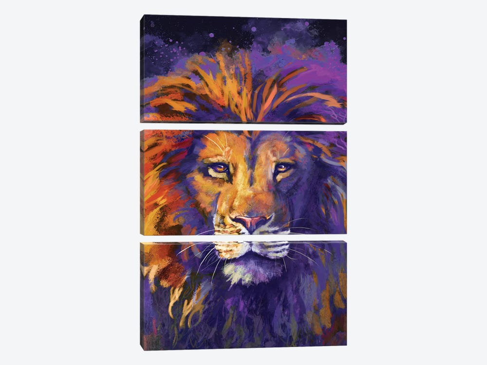 King Of Lions by Louise Goalby 3-piece Canvas Wall Art