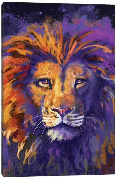 King Of Lions Canvas Art Print - Louise Goalby