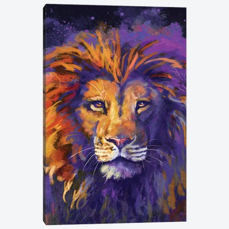King Of Lions Canvas Print #LSG52} by Louise Goalby Art Print