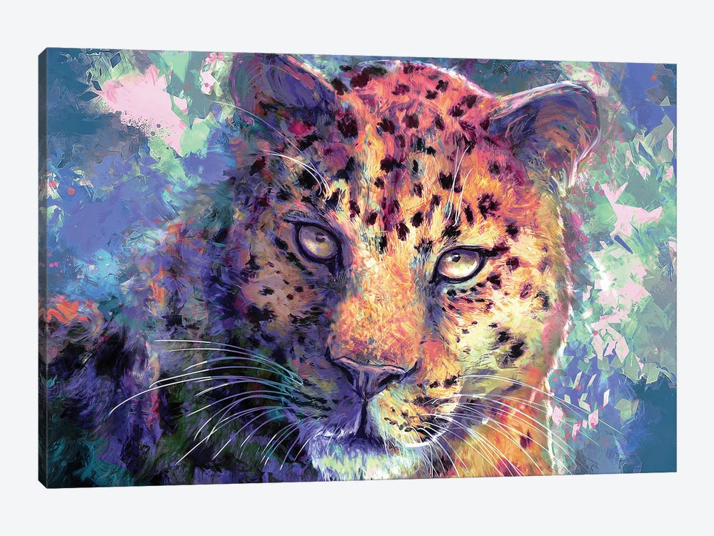 Purple Leopard by Louise Goalby 1-piece Art Print