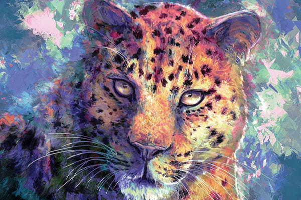 Leopards: Purple Leopard by Louise Goalby