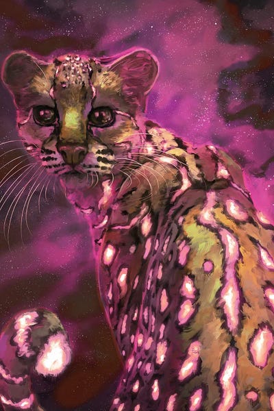 Margay Cat by Louise Goalby framed canvas print