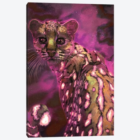 Margay Cat Canvas Print #LSG56} by Louise Goalby Canvas Artwork