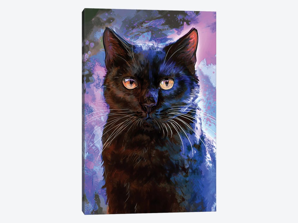 Black Cat by Louise Goalby 1-piece Canvas Art