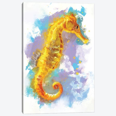 Seahorse Canvas Print #LSG74} by Louise Goalby Canvas Wall Art