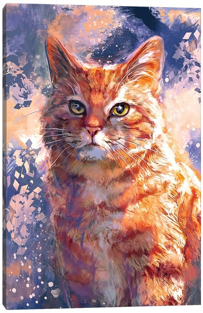 Ginger Cat Canvas Art Print - Louise Goalby