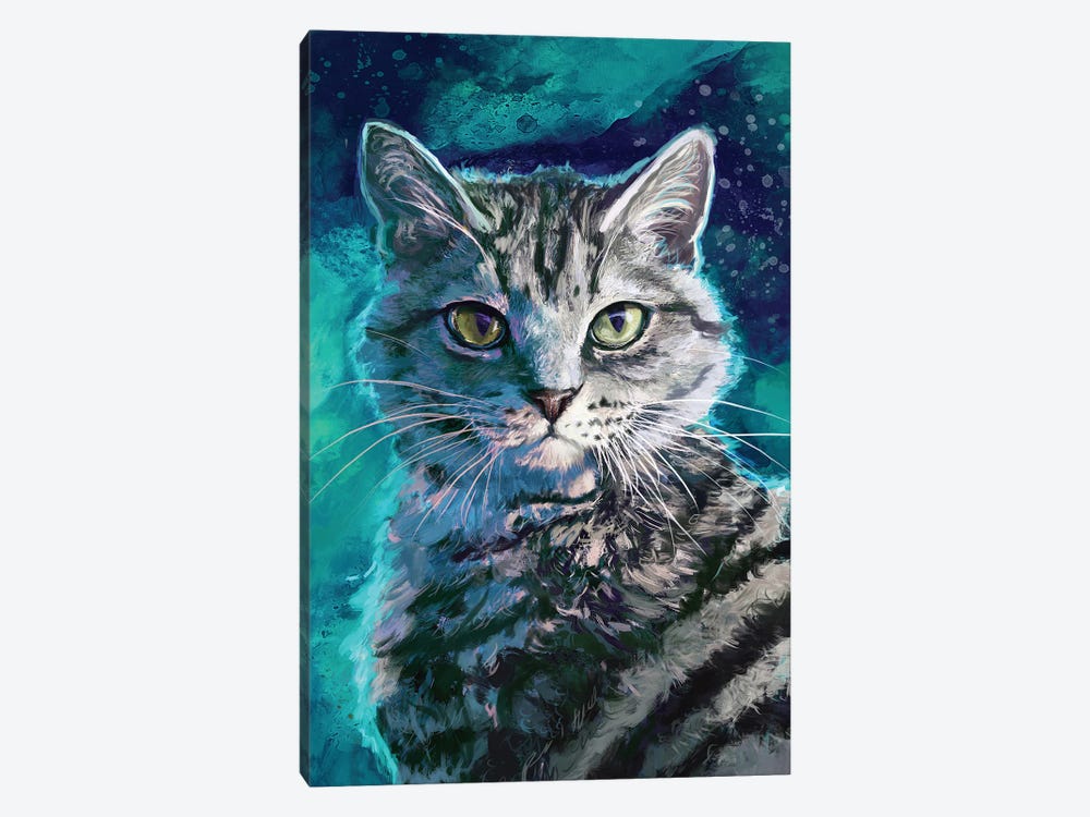 Silver Tabby by Louise Goalby 1-piece Canvas Art Print