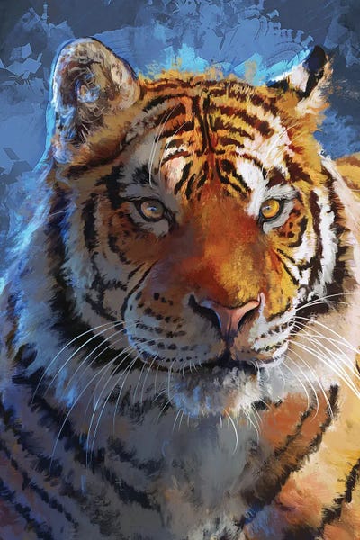 Blue Tiger by Louise Goalby acrylic art print