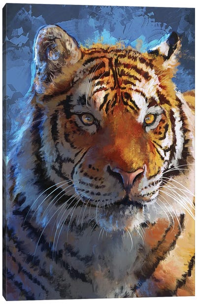 Blue Tiger Canvas Art Print - Louise Goalby