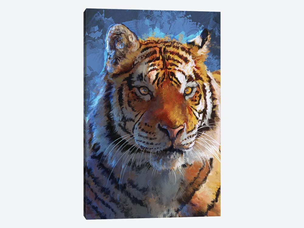 Blue Tiger by Louise Goalby 1-piece Canvas Art