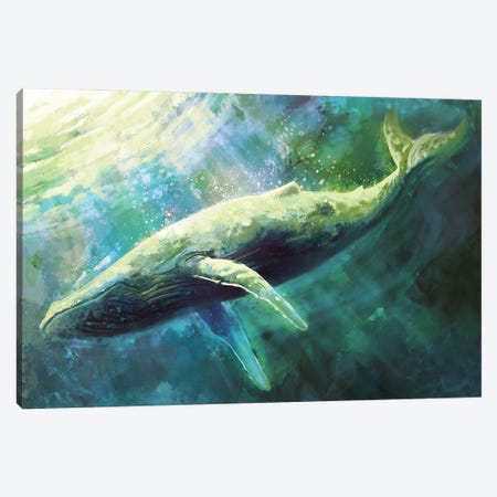 Blue Whale Canvas Print #LSG8} by Louise Goalby Canvas Print