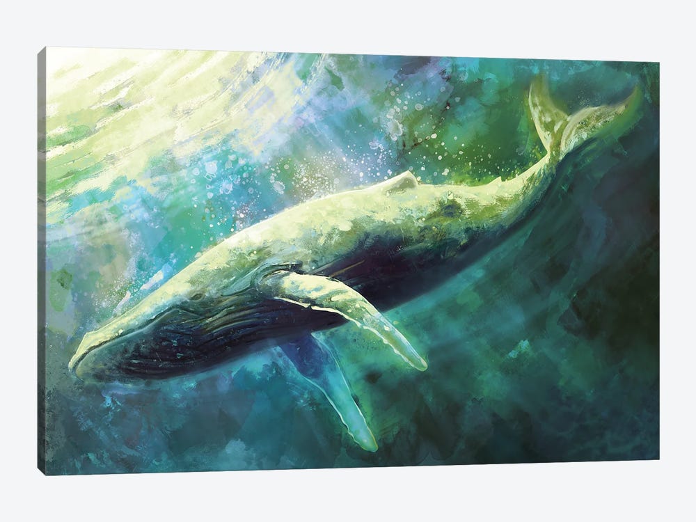 Blue Whale by Louise Goalby 1-piece Canvas Artwork