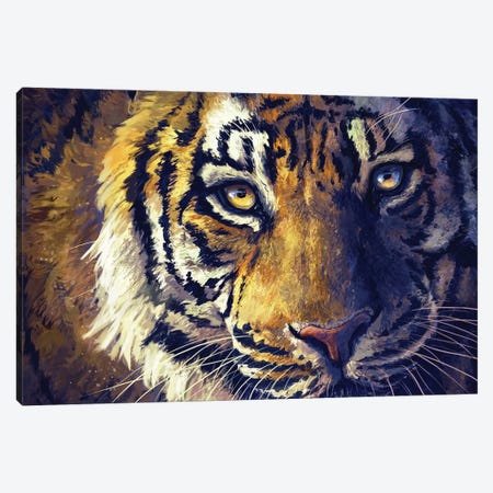 Tiger Eyes Canvas Print #LSG90} by Louise Goalby Canvas Print