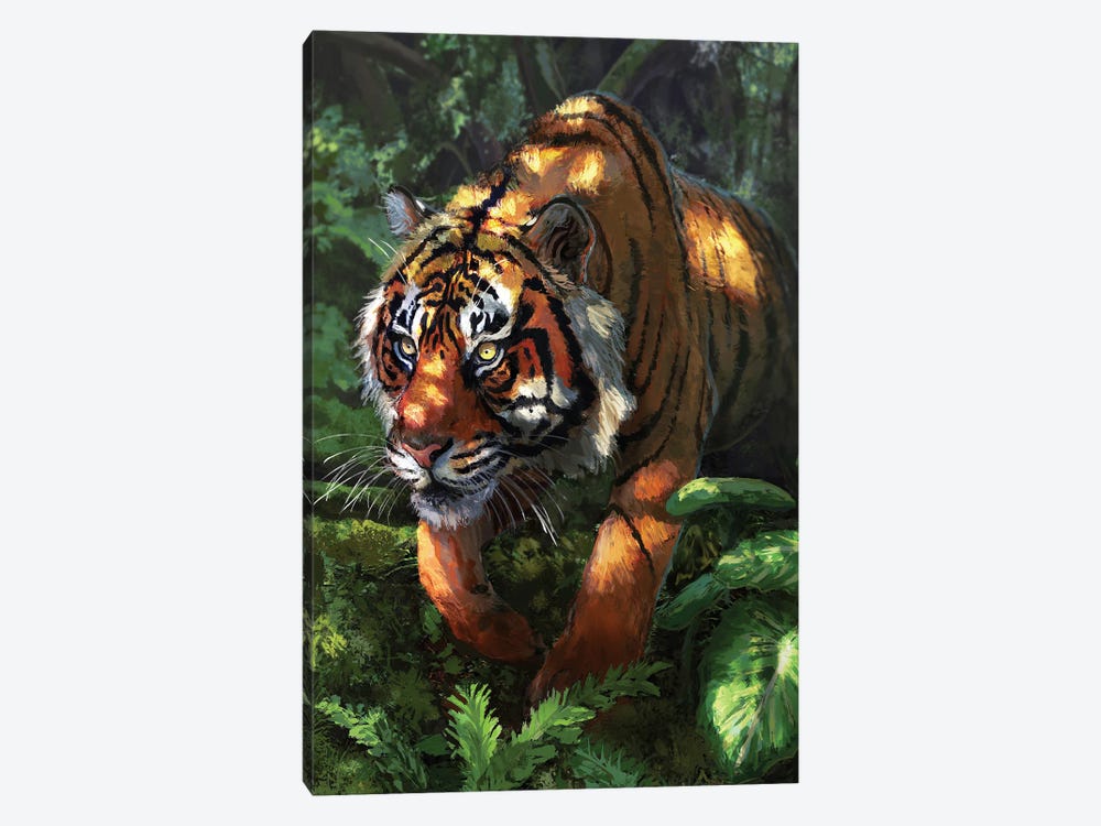 Prowling Tiger by Louise Goalby 1-piece Canvas Art