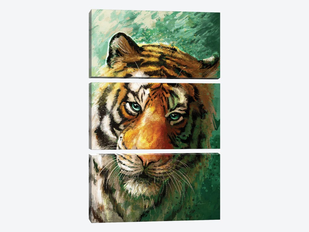 Jade Tiger by Louise Goalby 3-piece Canvas Artwork