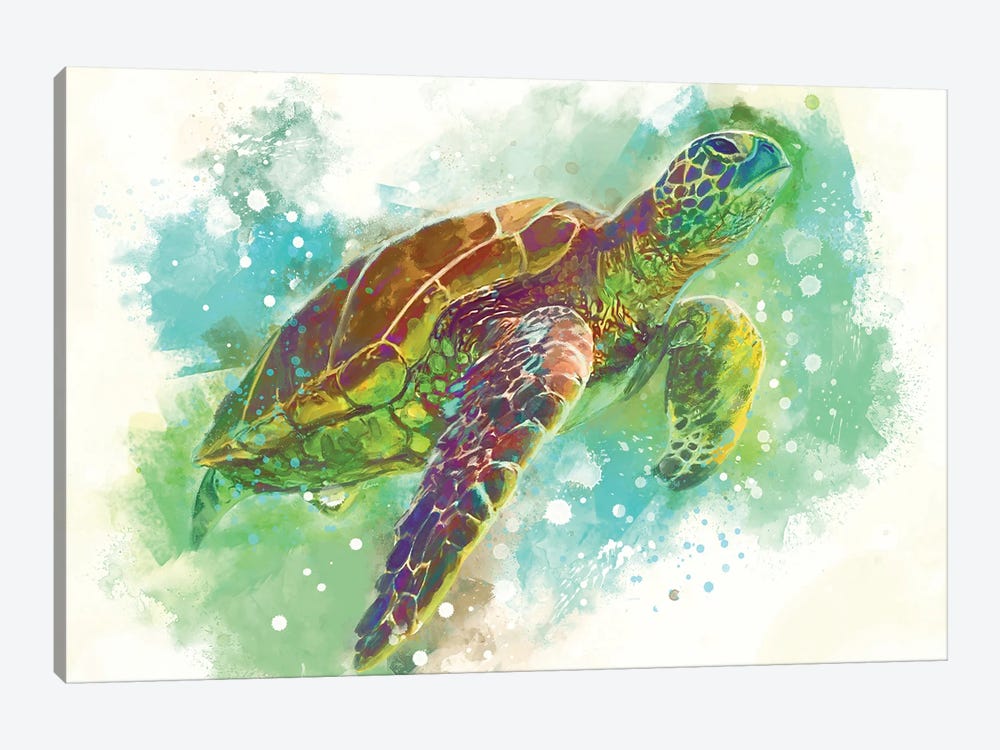 Turtle by Louise Goalby 1-piece Canvas Wall Art