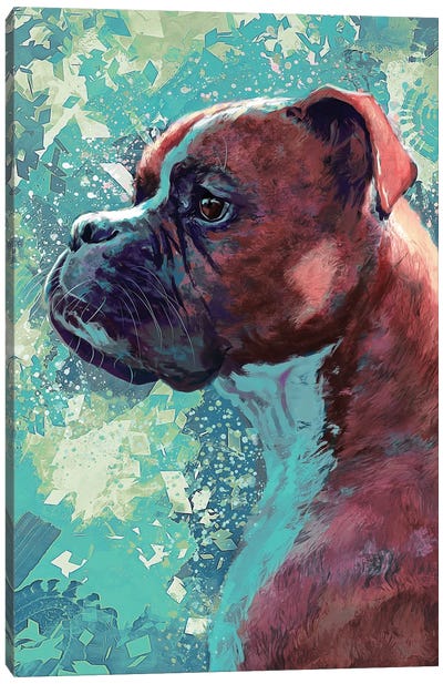 Boxer Canvas Art Print - Louise Goalby