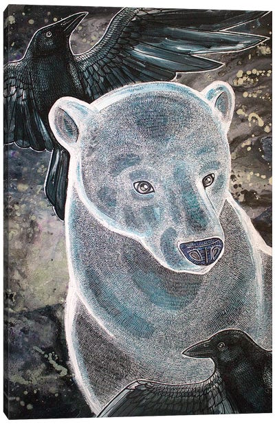 The Leave Taking Canvas Art Print - Polar Bear Art