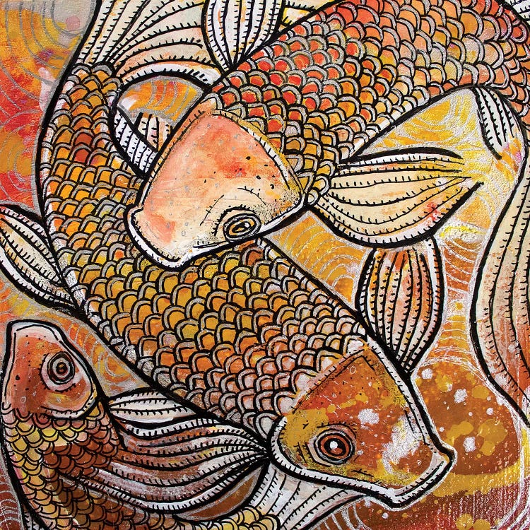 Three Koi by Lynnette Shelley wall art