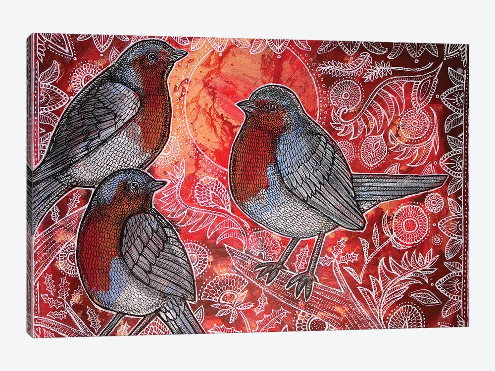 Three Robins by Lynnette Shelley 1-piece Canvas Print