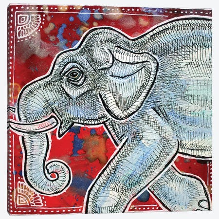 Traveling Elephant Canvas Print #LSH108} by Lynnette Shelley Canvas Wall Art